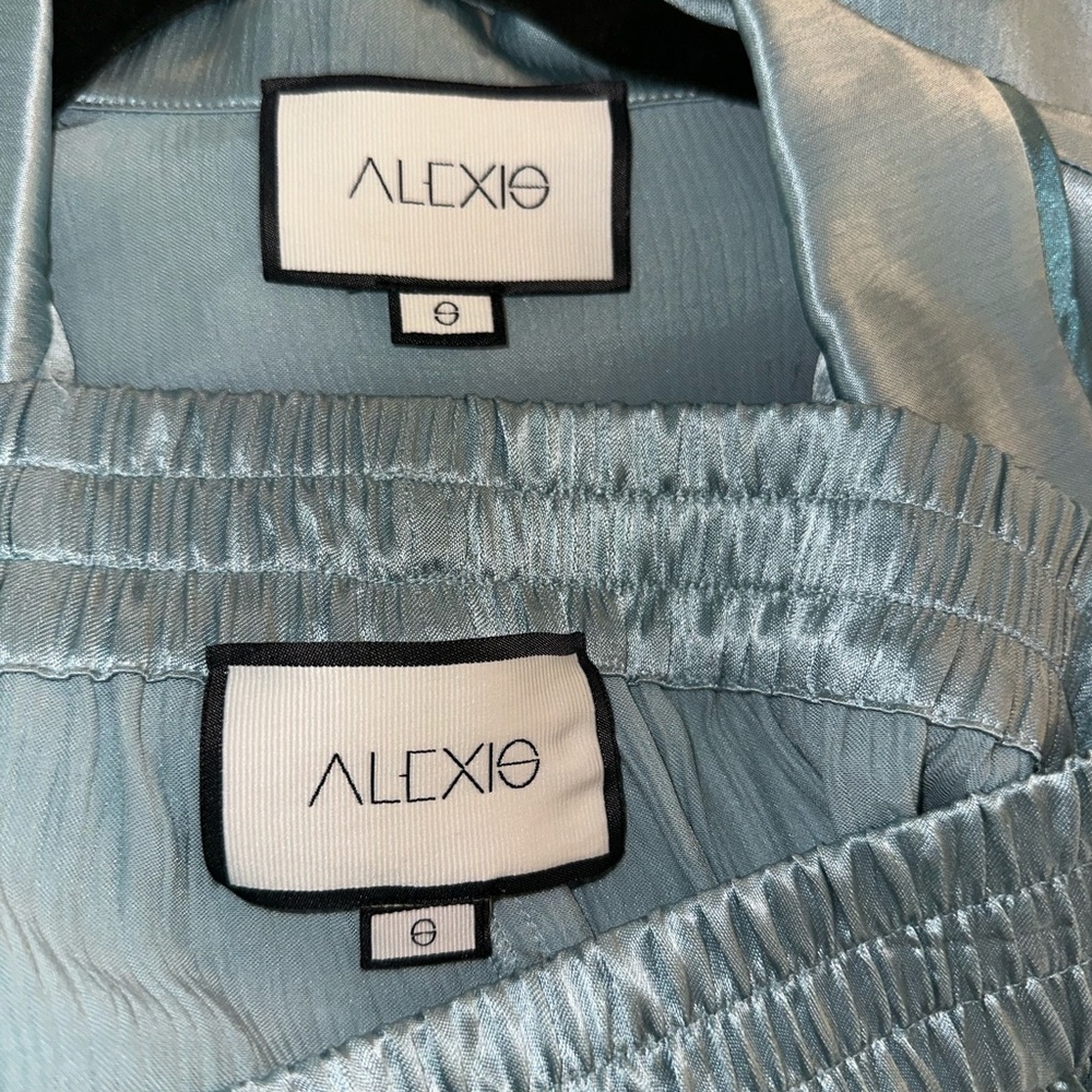 ALEXIS "ORLAN" TOP & "MAKIKO" PAJAMA INSPIRED LOUNGE OUTFIT IN MINT S - Picture 6 of 12